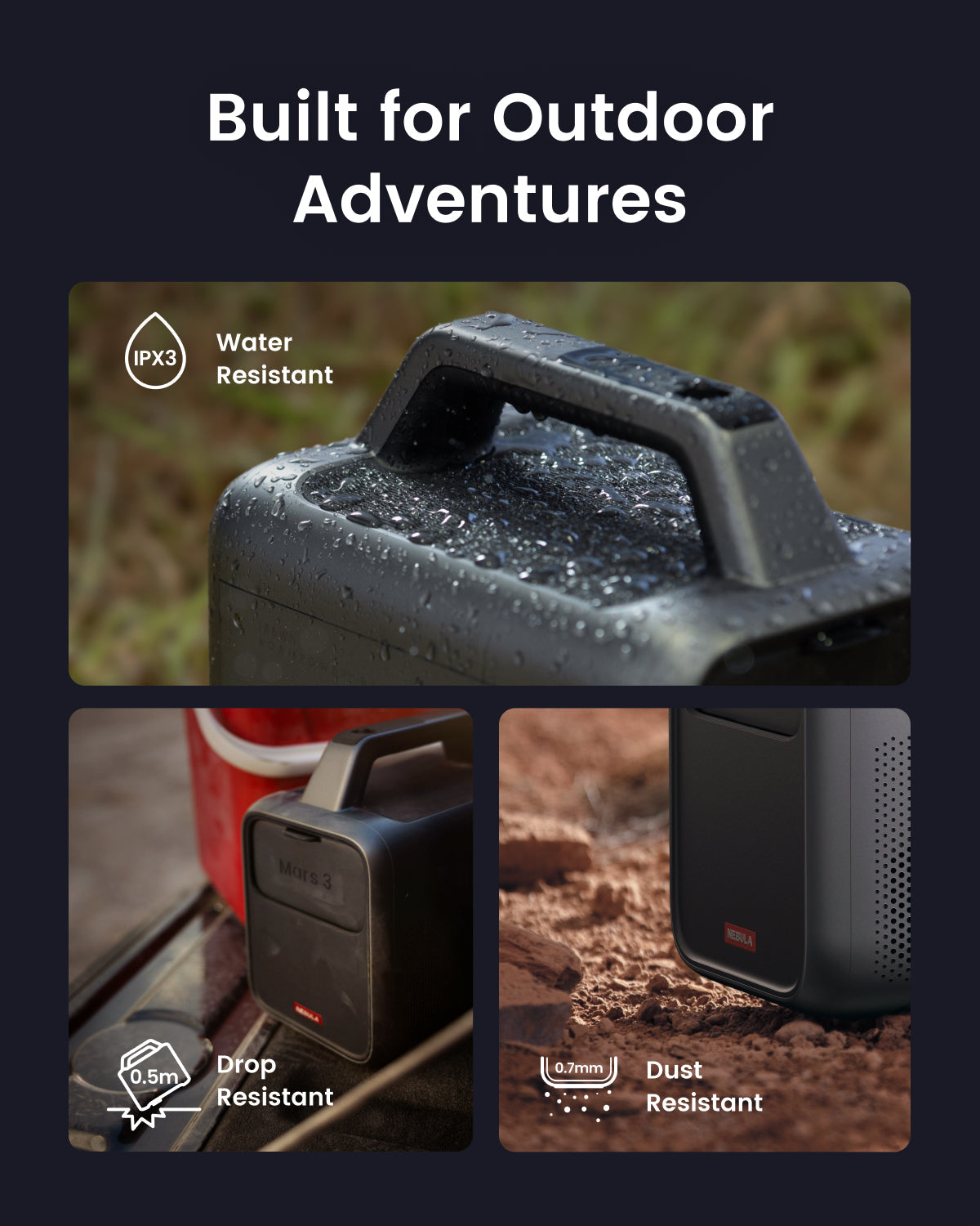 soundcore Nebula Mars 3 | Outdoor Projector with 5H Long Playtime